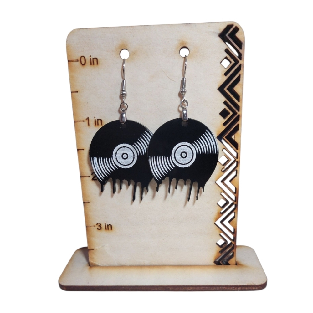 Spin & Style Vinyl Melt Record Acrylic Drop Earrings